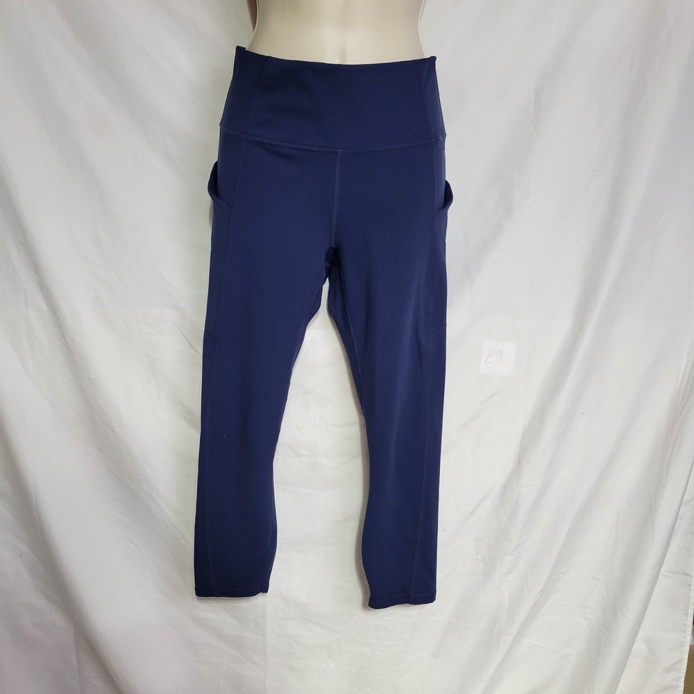 FABLETICS Leggings Women S Solid Purple PureLuxe Crop Pockets Logo
